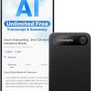 Comulytic Note Pro AI Voice Recorder, Unlimited Transcribe & Summarize, One Tap Recording Device with AI Note Taking, Support 113 Languages, 64GB, Audio Recorder for Calls, Meetings, Lectures, Black