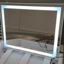 FENNIO 23" x 18" Vanity Mirror with LightsLED Makeup MirrorHollywood Mirror with 3 Color Modes & Adjustable BrightnessVanity Mirror Square White