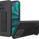 Compatible with Motorola Moto G Stylus 5G 2025 Stand Case, Multi-Functional Magnetic Hide Folding Kickstand Silicone TPU Shockproof Protective Cover Case for Moto G Stylus 5G 2025 - Black