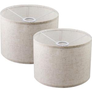2Pack Drum Spider Shade Drum Lampshade Cover for Floor Light Lampshades Replacement for Bedside Table Lamp, inch, Linen