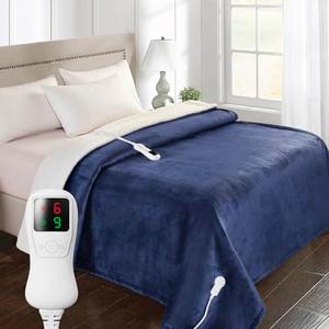 Heated Blanket Electric Blanket Full Size, Super Soft Cozy Upgraded Flannel Heating Blanket with 9 Heating Levels & 1-9 Hours Auto Off, Fast Heat & Overheat Protection, 72" x 84", Blue