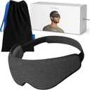 Ostrichpillow Eye Mask, Sleep Mask for Men Women 100% Blackout, No Pressure On Eyes, Soft & Breathable, Adjustable Fit, Travel Bag Included (Dark Night)