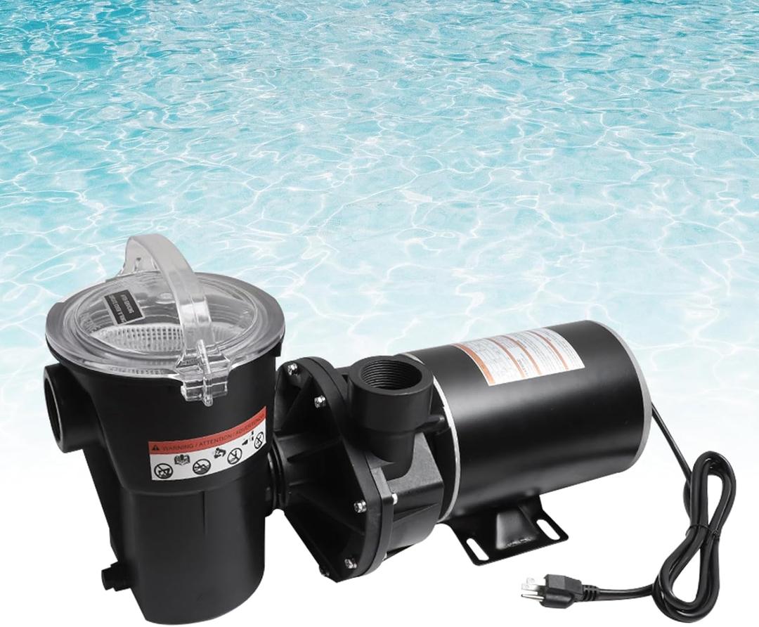 W3SP1580X15 Pool Pump 1.5 HP Replacement for Hayward PowerFlo LX Series 1.5 Horsepower Pool Pumps Single Speed Above Ground Pool Pump Square Flange 48Y Frame 115 Volts 11.2 Amps 3450RPM