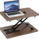 Height Adjustable Standing Desk Converter, 25.16" x 15.75", Wood Finish