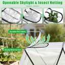 2Pack Foldable Garden Plants Covers with Two Dual Layer Skylights, 47.2" X 14.2" X 13" Raised Bed Greenhouse Cover, Garden Frost Protection for Vegetable Flower Fruits from Animals, Include 16 Stakes