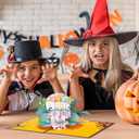 3 x YLOLUL 2 Pieces Rose Skull Halloween Pop Up Card Colorful Handmade 3D Halloween cards 5x7Inch Dia de los Muertos Card with Envelopes for Spooky Surprise, Day of the Dead, Funny Gift