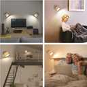 Deyagoo LED Wall Sconce, Wall Mounted Lamp with Rechargeable Battery Operated USB Port 3 Color Temperature & 3 Brightness Level 360Rotate Magnetic Ball, Cordless Light for Reading Bedside-Wood