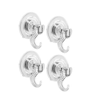 Suction Cup Hooks, Small Shower Suction Hooks, Heavy Duty, Removable and Reusable, Clear, 4 Pcs