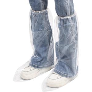 Yuzrbu 20pcs (10pairs) Disposable Thicken 19'' Transparent Boot and Shoe CoversTall Extra Large Waterproof Anti-Slip Overshoe