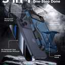 Goton for iPhone 17 Pro Max Case with Privacy Tempered Glass Screen Protector & Camera Lens Protector, Compatible with MagSafe, Invisible Kickstand, Shockproof Phone Cover, Blue