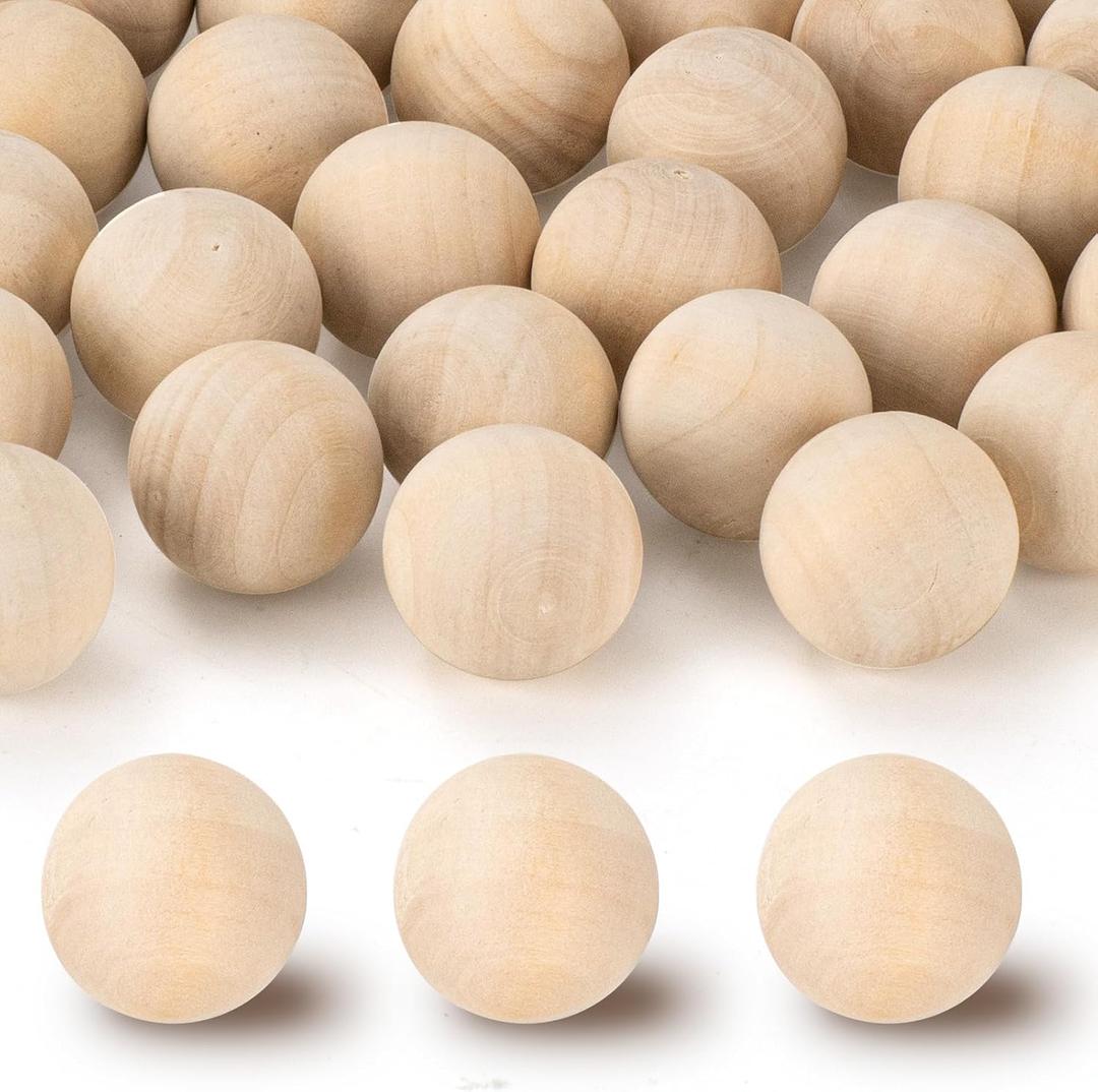 1 inch Wooden Balls, 300PCS Unfinished Round Wood Balls, 25mm Small Natural Wooden Balls for Crafts and DIY Decorative Projects