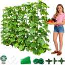Garden Cucumber Trellis for Climbing Plants, Outdoor Metal Garden Arch Trellis, Plant Support for Vegetables Tomato Trellis Raised Garden Bed (Green, 47.2" Lx21.6 WX47.2 H-M)