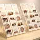 Card Display Stand set of 2, Clear 5-Tiered Shelf For Greeting Card, Stickers, Postcard, Sports Graded Card, Football Baseball Basketball Cards, Table Top Holder Display Rack For Psa Slabs (2 Pack)