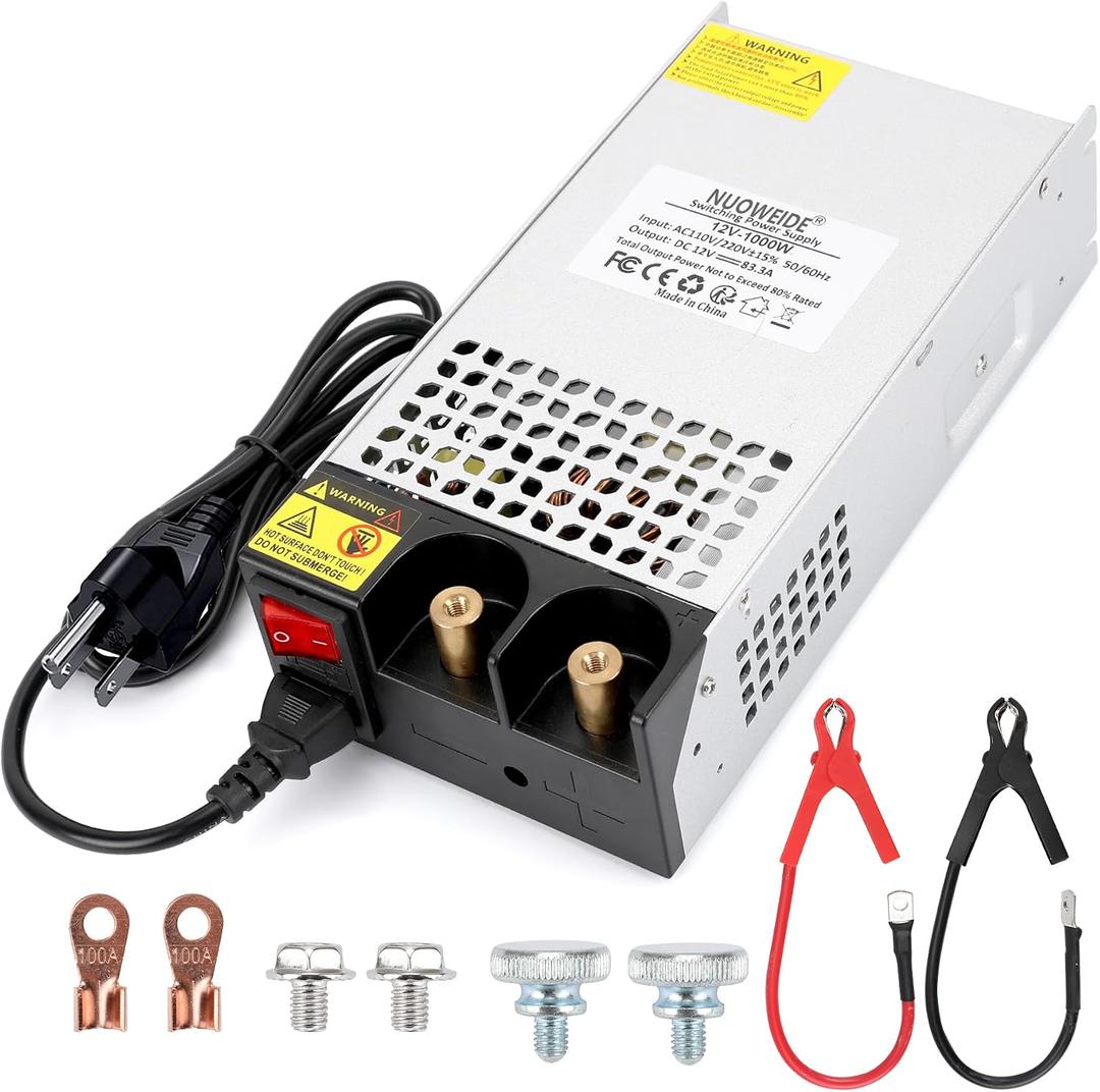 110V to 12V DC Converter 83.3A 1000W Power Supply, 120V to DC 12v Converter 83.3A Power Supply 1000W for RV, Pump, LED Strip, LCD Monitor