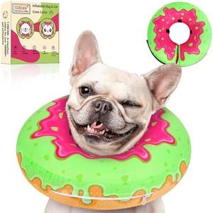 T2Beinn Inflatable Dog Pillow Cone Alternative After Surgery, Donut Soft Head/Neck Collar for Beagle Dachshund Medium Dogs, etc, Protective Comfortable E Collar Recovery Cone Does Not Block Vision