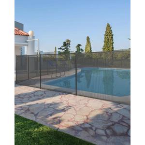 GarveeLife 4 ft x 12 ft Fence for Inground and Above Ground Pool, Mesh Pool Safety Fence with Stainless Steel Feet Outdoor Swimming Backyard Garden Pool Fencing, Black
