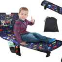 Kids Airplane Seat Extender Travel Bed, Toddler Airplane Bed with Side Pocket, Airplane Travel Essentials, Portable Airplane Bed Foot Rest for Flights, Waterproof Airplane Seat Extender