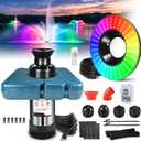 Goldlife Pond Fountain Aerator With Lights, F2 w/ F0-1 Light, 7 Nozzle, 1HP