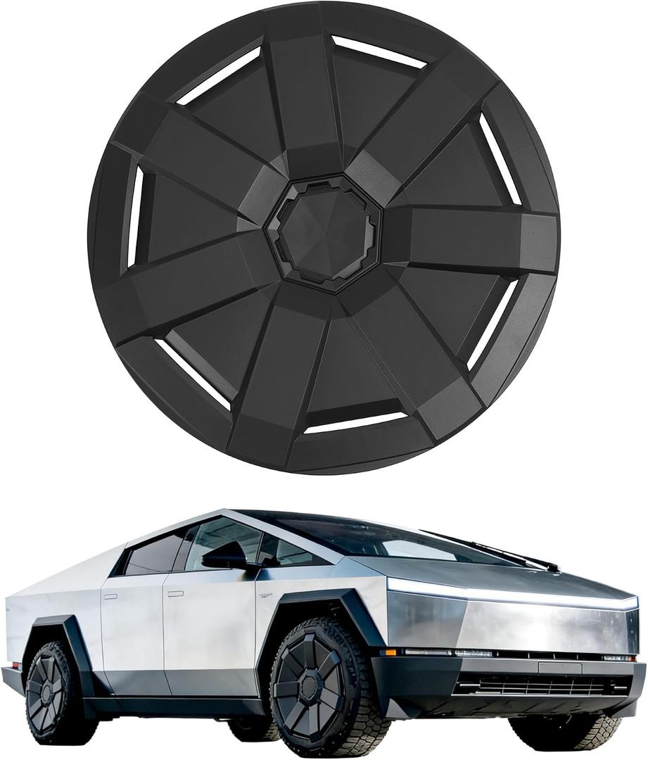 ALMULOO Wheel Cover Compatible with Tesla Cybertruck Wheel Hubcaps Wheels Rims Cover Replacement Plastic(PP) Painted Matte Black