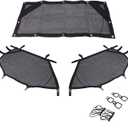 Window Net Roll Cage Mesh Net Guard Front Rear Right and Left Window Shade Shield Cover Door Scratch Prevention Compatible for UTV Polaris RZR 570 800 1000 900 RZR XP Turbo 2015-2019 2 Seater (Black)