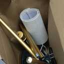 EDISHINE 64.7" Modern Minimalist Floor Lamps for Living Room with 3 Color Temperatures Bulb & Adjustable Linen Shade, Foot Pedal Switch, Tall Standing Lamp for Bedroom Office, Gold