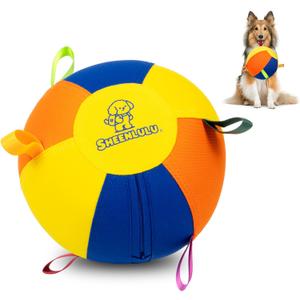 Herding Ball for Dogs, 10'' Dog Training Soccer Ball with Straps for Australian Shepherd, Border Collie, Cattle Dog, Small & Medium Breed Outdoor Play