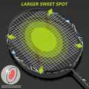 Nalax Badminton Set, 2 Player Badminton Rackets Professional Graphite High-Grade Badminton Racquet with 3 Shuttlecocks and 1 Carrying Bag for Outdoor Backyard Games Perfect for Adults Kids, One Size