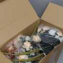 Domensi 6 Sets Wedding Centerpiece for Table Artificial Rose with Vase Fake Bouquets and Metal Pot Floral Arrangements for Mother's Day Holiday Party Event Table Decor (Champagne)