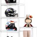5 Pack XXX-Large Extra Large Acrylic Display Case 17.3'' x 13'' x 13'', Transparent Sneaker Boxes Clear Plastic Stackable Boot & Shoe Boxes Large Showcase for Helmet, Handbag, Figures Collectibles