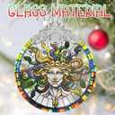 3 x Medusa Christmas Ornaments, 3" Stained Glass Christmas Decor, Christmas Tree Ornaments, Gifts for Women, Unique Gift Idea, Perfect for Holiday Party, Tree, Window, Home Decor