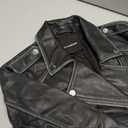 Lucky Brand Women's Long Sleeve Notched Lapel Leather Moto Jacket, Small