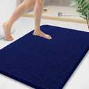 Arotive Bathroom Rugs 36x24, Extra Soft Absorbent Shaggy Chenille Bath Rugs, Machine Washable Rubber Backing Non-Slip Bath Mats for Bathroom Floor Tub and Shower, Home Decor Accessories, Navy