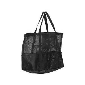 Mesh Beach Bag, Large Beach Tote with Zipper Pocket for Family Pool Bag for Toys & Vacation Essentials
