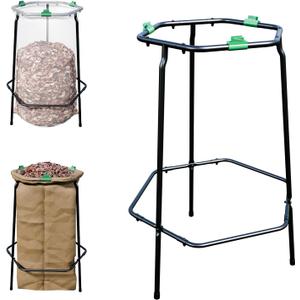Trash Bag Stand - Outdoor Leaf & Lawn Bag Holder for 33-50 Gallon Plastic & 30 Gallon Paper Bags, Gardening, Parties