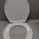 Round Toilet Seat, Standard 16.5 Slow/Soft Close Round Toilet Seat for Round Toilets, No-Slam Quiet-Close Lid, Easy-to-Install, White, Durable Never-Loosen Design