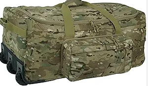 Mercury Tactical Gear Mini Monster Rolling Duffel Deployment, Wheeled Heavy Duty Travel Duffle Bag for Men & Women, Multi Cam Color, One Size