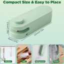 Mini Bag Sealer, Upgraded 2 in 1 Heat Sealer & Cutter,Rechargeable USB-C Heat Seal Machine with Magnet, Portable Resealer Machine Sealer for Plastic Bags, Chip Storage,Snacks Freshness (Green)