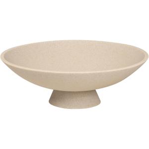 Decorative fruit bowl for Home Decor Large Modern Handicraft Key Bowl for Entryway Table Stylish Centerpiece Purse Bowl Pedestal bowl for Kitchen Counter Coffee Table(Artificial Stone Beige)