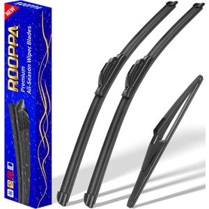 3 wipers Replacement for 2014-2021 2022 2023 Nissan Rogue, Windshield Wiper Blades Original Equipment Replacement - 26"/17"/12" (Set of 3) U/J HOOK Windscreen wipers