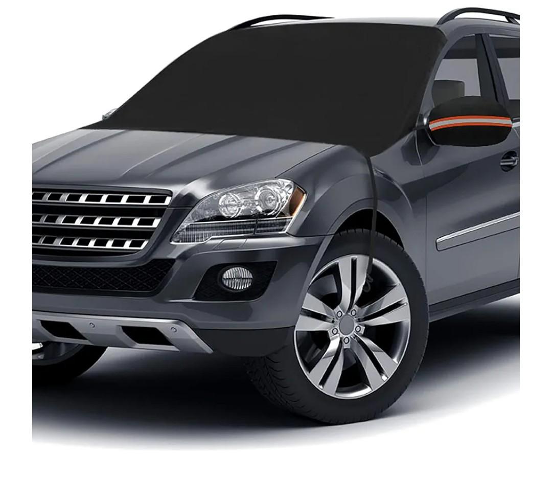 Laptom Pro [Upgrade] Windshield Snow Cover, Extra Large & 3Layer Thick Fits Any Car Truck SUV Van, Straps & Magnets Double Fixed Design Windproof Outdoor Car Window Snow Covers, Keeps Ice & Snow Off