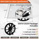 Hiorucet 688 663 Fan, S97012029 Motor Assembly for Broan Bathroom Exhaust Fan 663-C/688-C, Broan 663-E 688-E 663B 688B 668 662 670 671-A 684-A/B/C, 689-A/B/C/D, Bathroom Fan Motor Replace 97012029