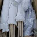 8 Pack Sleepover Tent for Girls Party, Teepee Tent for Kids Slumber Party Bulk with Light String, Air Mattress, Fitted Sheet, Washable Natural Cotton Toddler Teepee Indoor Outdoor (White)