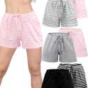 Chuarry 6 Pack Women Pajama Short Sleep Short Sleepwear Lounge Shorts Sleep Boxers Bottom with Pockets (Medium)