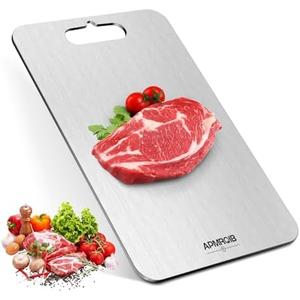 APMRQIB Titanium Cutting Boards for Kitchen, 100% Pure Titanium Cutting Boards Double Sided Non Toxic Cutting Board, Hygiene Durable Dishwasher Safe 13”× 8”(M)