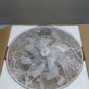 LEDIARY 20 Inch Caged Ceiling Fans with Lights, White Flush Mount Ceiling Fan with Remote, Low Profile Bladeless Ceiling Fan Light Fixture for Bedroom, Kitchen, Dining Room-White Gold Color (Large)