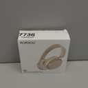 RORSOU B8 Bluetooth Headphones Over Ear, 6 EQ Music Modes and 50H Playtime Deep Bass Wireless Headphones with Mic, Lightweight Folding HiFi Stereo Headset for iPad/Travel/Tablet/PC/Home Beige White