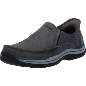 Skechers Men's USA Expected - Cayson Moc Toe Canvas Slip-Ins (10, Black)
