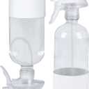 2 Pack 360 Glass Spray Bottles with Silicone Sleeve, 16 oz Empty Refillable Containers with Adjustable Spray Nozzles, Spray Bottles for Hair, Cleaning Solutions and Plants White