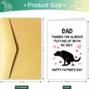 4 x Chenive Funny Father's Day Card from Dog, Happy Father's Day Card for Dog Dad, First Fathers Day Greeting Card, Thanks for Always Putting Up With My Shit Card