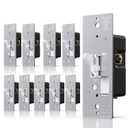 AIDA Toggle Slide Dimmer Switch for Dimmable LED Light/CFL/Incandescent 600 Watt max, Single-Pole or 3-Way, Rocker On/Off Wall Switch with Dimmer Slider, Wall Plate NOT Included, UL, White, 10 Pack